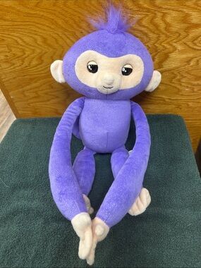 Fingerling Purple Plush Monkey with Cream Face and Hands tested and talks